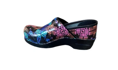 Dansko Professional Clogs Shoes 8.5 Multicolor Geometric Patent Leather Nurse - Image 1 of 4