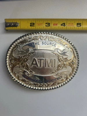 De Colección Montana Plateros Hebilla Grande 6" Diseño Floral Piedras Preciosas Foto 1 de 3