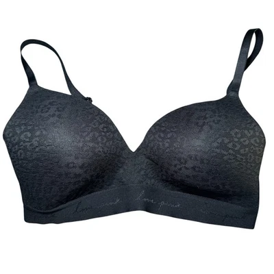 PINK Victoria Secret Where Everywhere Black Leopard Print Size 36D Bra EUC - Image 1 of 4