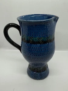Vintage Bitossi Rimini Pottery Blue Pitcher Italy - Picture 1 of 22