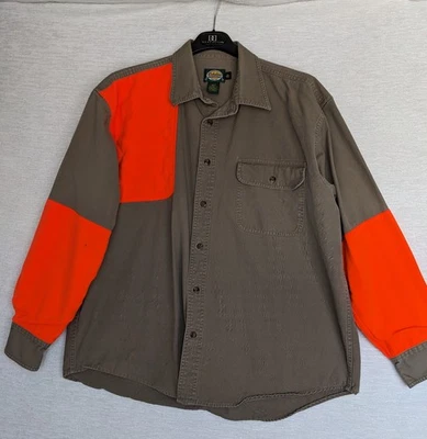 VTG Cabela's Shooting Hunting Khaki Shirt XL Reg Men's Cotton Beige ORANGE GUC - Image 1 of 4
