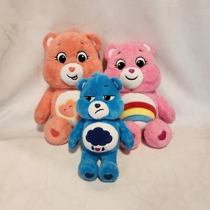 Care Bears Lot of 3 Cheer Bear Loves-A-Lot Bear Grumpy Bear Plush Toys 14 inches - Picture 1 of 10