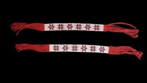 Antique Native American Great Lakes Knee Bands - Traditional Beadwork Regalia - Picture 1 of 7