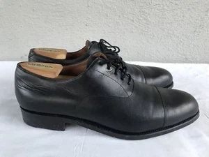 Usado en Excelente Condición Hackett London 10 Hombres Talla EE. UU. 11 Hecho a Mano Puntera de Gato Cuero Negro Zapato Oxord B - Imagen 1 de 10