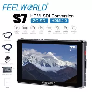 FEELWORLD S7 7-inch 12G-SDI HDMI2.0 Camera Field Monitor 4K HDMI Touchscreen - Picture 1 of 12