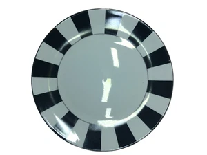 Juego de 28 cm de platos de cena a rayas en blanco y negro - segundos ligeros - Imagen 1 de 9
