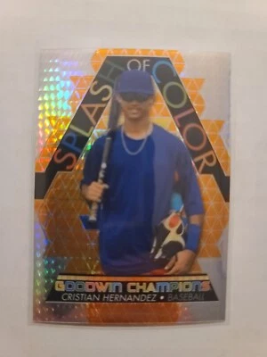 2022 Goodwin Champions Splash of Color Platinum Cristian Hernandez Orange /499 - Image 1 of 2