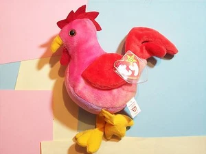 BEANIE BABY STRUT BIRD ROOSTER RED DATE OF BIRTH: MARCH 8, 1996 1996 TY INC., - Picture 1 of 6