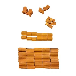 Catan Histories Settlers Of America Official Orange Wooden Game Pieces Complete - Picture 1 of 6