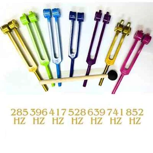 Chakra Tuning Fork Set for Healing, 7 PCS Color Weighted Tuning Forks - Photo 1 sur 6