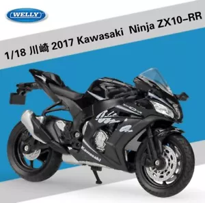 Welly 1:18 2017 Kawasaki Ninja ZX10-RR Motorcycle Bike Model New in Box - Picture 1 of 6