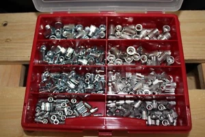 350tlg Alu und Stahl Nietmuttern Sortiment M3-M6 kleiner Senkkopf in Sortierbox - Bild 1 von 9