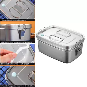 1500ML Brotdose Edelstahl Lunchbox Frühstücksbox Picknick Bento Box Edelstahl - Bild 1 von 9