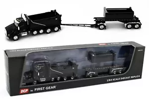 2022 DCP 1:64 *BLACK* Kenworth T880 Rogue Dump Truck & Transfer Dump Trailer NIB - Picture 1 of 6