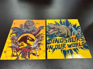 Jurassic World Ordner Konvolut 2er Set 3-Loch 2-Pocket Portfolio Ordner Neu - Bild 1 von 9