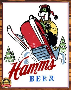 Hamm's Beer - Snowmobile - Rare - Metal Sign 11 x 14 - Picture 1 of 4
