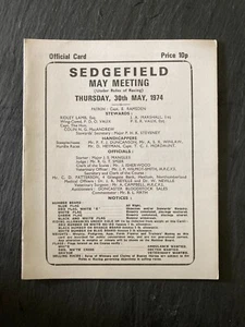 Pferderennen offizielle Rennkarte - Sedgefield 1974 30. Mai - Bild 1 von 5