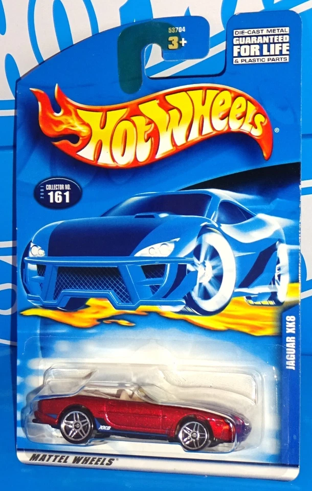 2001 Hot Wheels Jaguar Xk8 #161 Dark Red Metallic Car Pr5 Spoke MOC 53704