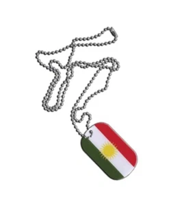 Dog Tag Fahne Flagge Kurdistan DogTag 3x5cm Kette mit Anhänger - Bild 1 von 1