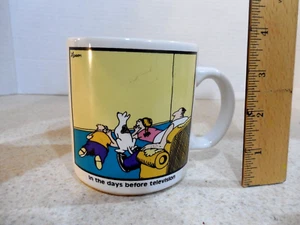 The Far Side Mug by Gary Larson Days Before Television 1982 OZ - Picture 1 of 9