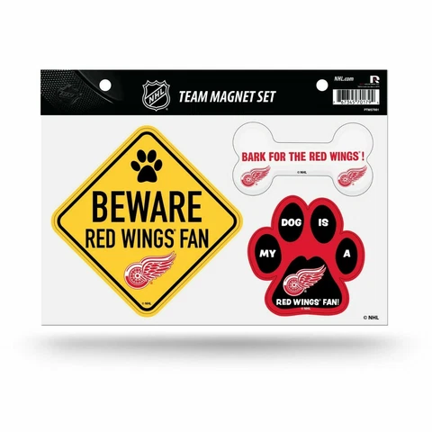 NEW! DETROIT RED WINGS PET DOG MAGNET SHEET SET BEWARE FAN LICENSED Cover