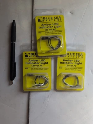 Blue Sea 8169 LED 3Qty Amber 11/64in 120VAC BA10 - Image 1 of 2