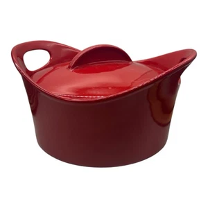 Cazuela cubierta de gres Rachael Ray 4,25 cuartos de galón roja en muy buen estado - Imagen 1 de 10