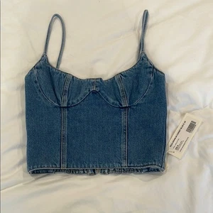 Magda Butrymcorset denim tank top NWT Sz US 6 - Picture 1 of 5
