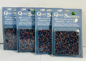 Vintage 4 3/8" x 4 3/8” 120 HF Quilt Squares 40 Pieces Per Pack - Lot of 4 Packs - Picture 1 of 5