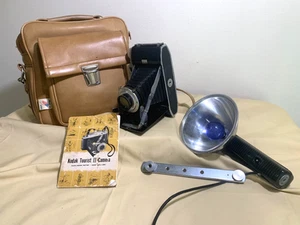 Vintage Kodak Tourist II Film Camera With Flash Holder + Owner Manual + Bag VGC - Picture 1 of 24