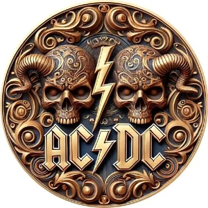 Blechschild rund ACDC AC DC Skull Totenkopf Retro Nostalgie Vintage TEL1681 - Bild 1 von 1