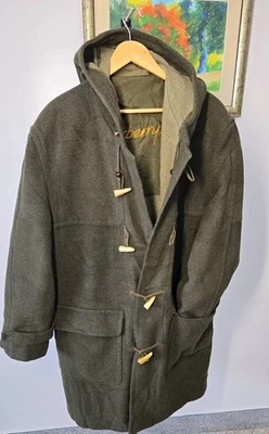 Abrigo de Lona Burberry Vintage Lana Talla 54 EU Sudadera con Capucha L/XL Sin Forro  Foto 1 de 4