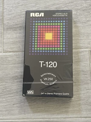 RCA VK250 Sealed T-120 Vintage Blank VHS video tape selectavision Rare New - Image 1 of 4