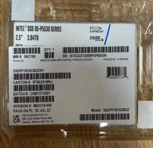 New Intel SSD DC P5530 960GB 1.92TB 3.84TB U.2 NVMe 2.5'' Solid State Drive LOT - Picture 1 of 4