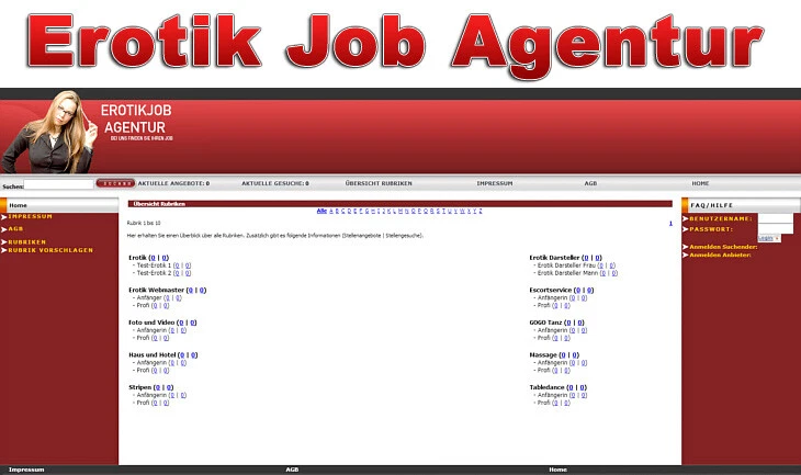 Erotik Job Agentur - PHP-Script - Bild 1 von 1