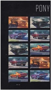 US 5715a-5719a 5719c Pony Cars imperf NDC plate block 10 LL MNH 2022 - Picture 1 of 1