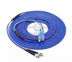 Câble blindé 200M SC UPC vers ST UPC SM 9/125 Duplex Fibre Optique Patch Cord - Photo 1/5
