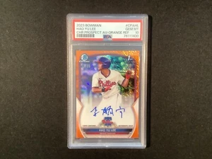 2023 Bowman Hao Yu Lee Chrome Orange Shimmer Auto 13/25 PSA 10 Auto 10 - Picture 1 of 2