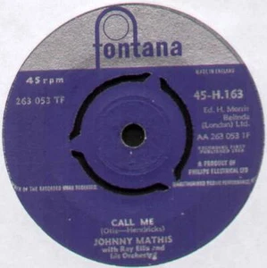 JOHNNY MATHIS ~ CALL ME / STAIRWAY TO THE SEA ~ 1958 UK VINYL 7" SINGLE - Picture 1 of 2