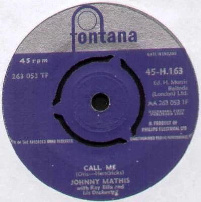 JOHNNY MATHIS ~ CALL ME / STAIRWAY TO THE SEA ~ 1958 UK VINYL 7" SINGLE - Image 1 of 2