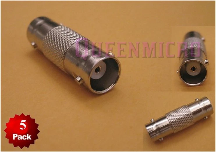 5x BNC hembra a hembra acoplador en línea barril coaxial conector pin dorado RG59/6CCTV Foto 1 de 1