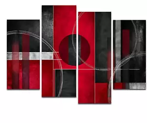 Weico Art Abstract Paints Wall Modern Decor Artwork Painting On Canvas 4 Panels - Picture 1 of 8