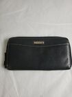 Kenneth Cole Reaction Womens Black Genuine Leather Clutch Wallet zipper classic