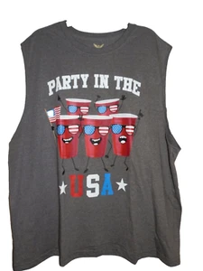 Herren Gr. L 42-44 Party in den USA Muskelshirt ärmellos 4th of July - Bild 1 von 2