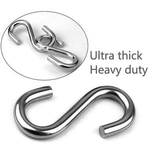 Stainless Steel Small S Hooks 2-8mm Hanging Clothes Kitchen Garage Butcher Tool - Picture 1 of 6