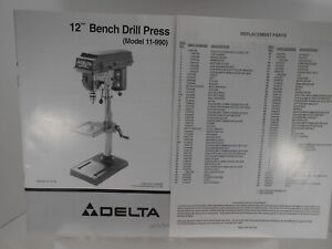 DELTA 11-990 12" BENCH DRILL PRESS OWNER'S MANUAL