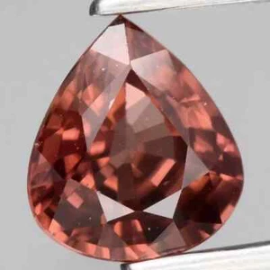 VS 1.48 Ct Natural Pinkish Champagne Zircon Unheated Pear Shape Loose Gemstone - Picture 1 of 2