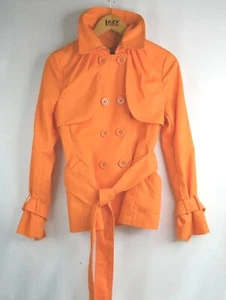Abrigo BCBG Maxazria Doble Pecho Guisante Talla S Color Naranja - Imagen 1 de 5