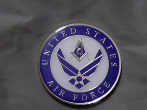 US Air Force 3" Car Emblem Military Wings Square Compass Blue Masonic NEW! - Picture 1 of 1