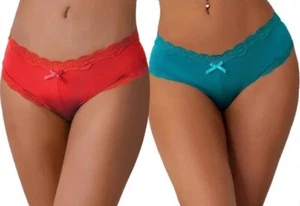 Sexy Calzoncillos Sedosos Knickers Verde Rojo Encaje Floral Talla 8 10 12 14 16 18 20 22 XL - Imagen 1 de 29